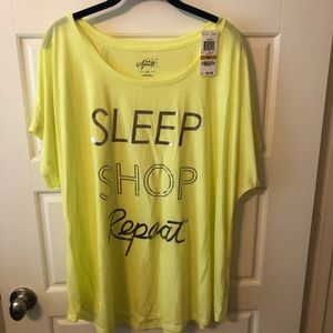 NWT Style and Co graphic tee bright yellow